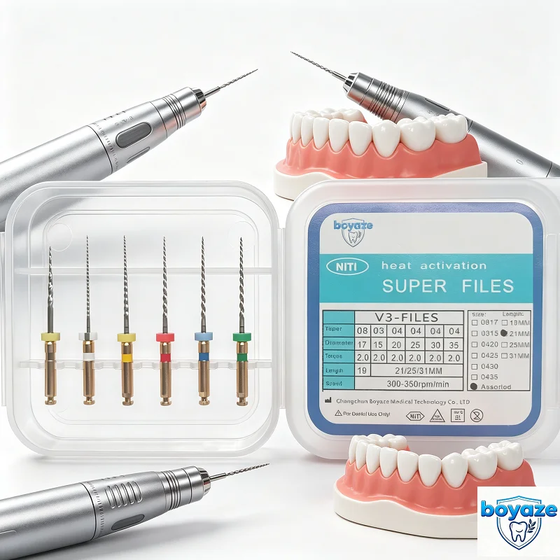 

5BOX Dental File Root Canal Taper Endodontic File 25mm Heat Activated Rotary File Flexible Dentist Materials