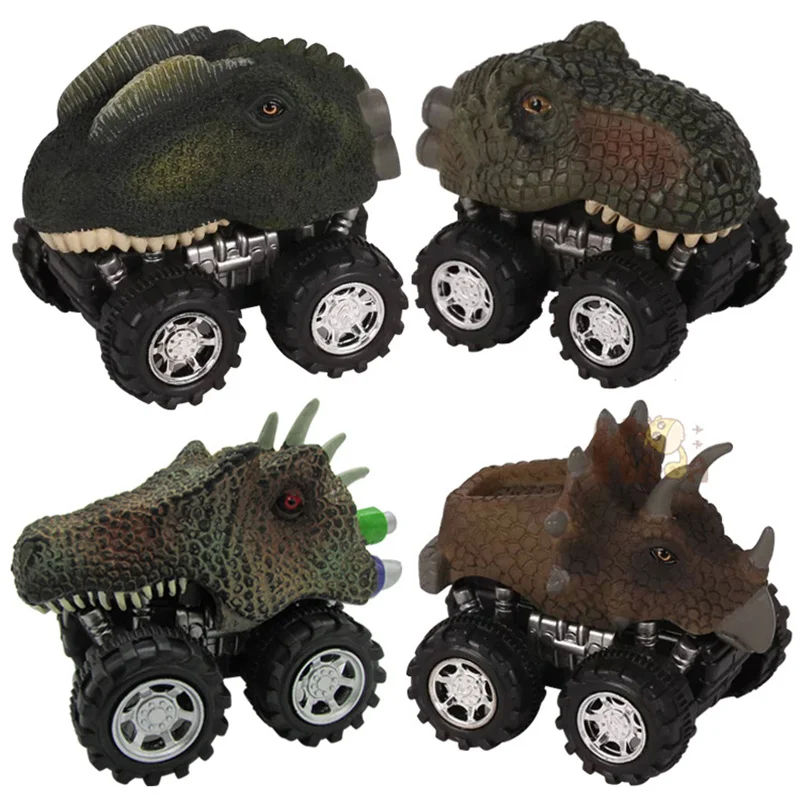 Dinosaur Toy Pull Back Cars Realistic Dino Cars Mini Monster Truck With Big Tires Small Toys Kids Toddlers Boys Girls Gifts