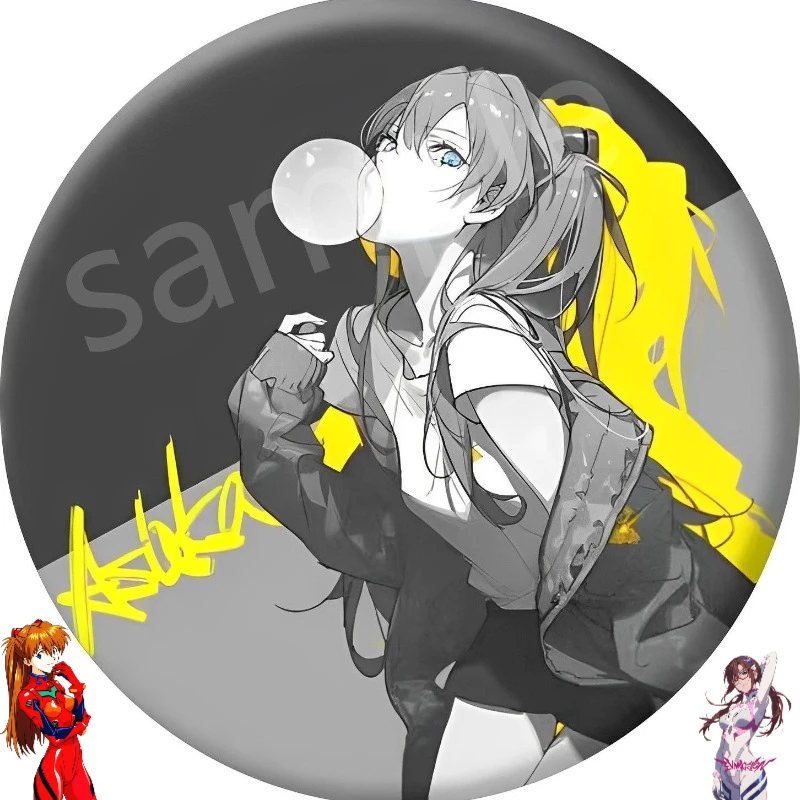 EVA NEON GENESIS EVANGELION Cartoon Cute Badge Creative Kawaii Boys and Girls anime Asuka Langley Soryu Brooch Gift Wholesale