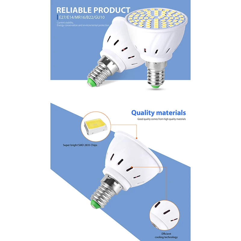 1Pcs 220V LED Growing Lamp E14 E27 Full Spectrum Plant Grow Lamps