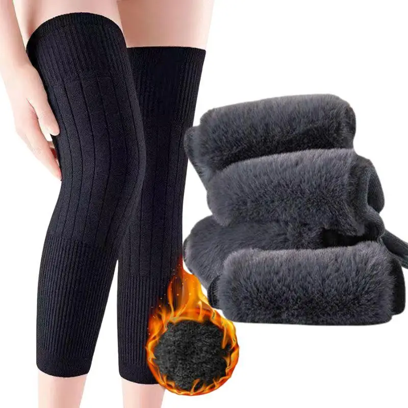 Утолщенные кашемировые шерстяные наколенники, зимние теплые наколенники, ветрозащитные, морозостойкие, защита ног, защита от холода, артрит, наколенники унисекс