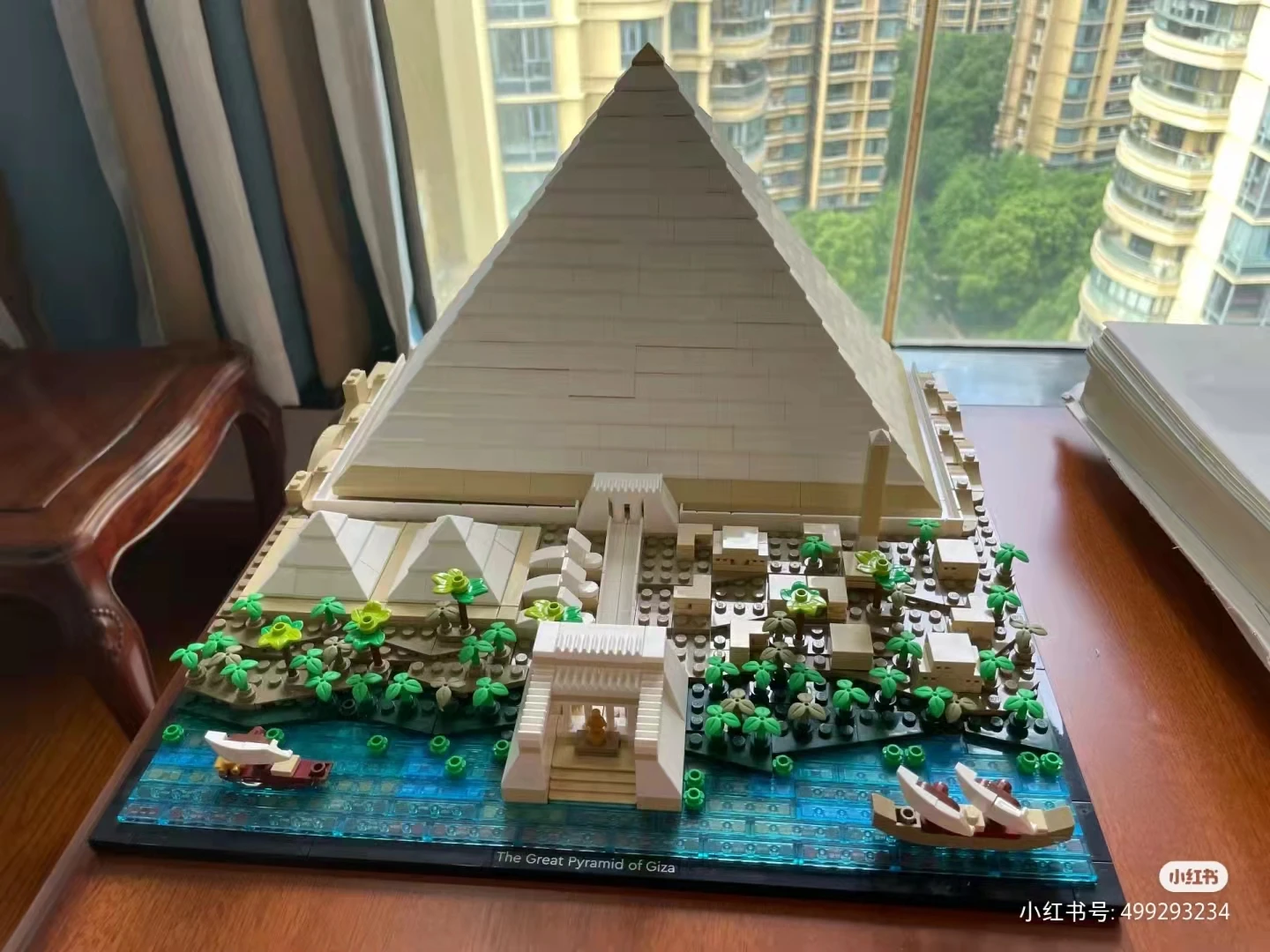 MOC  DIY 21058 Egypt The Great Pyramid of  City Architecture Street View Building Blocks Construction Bricks Toys For Kids gift