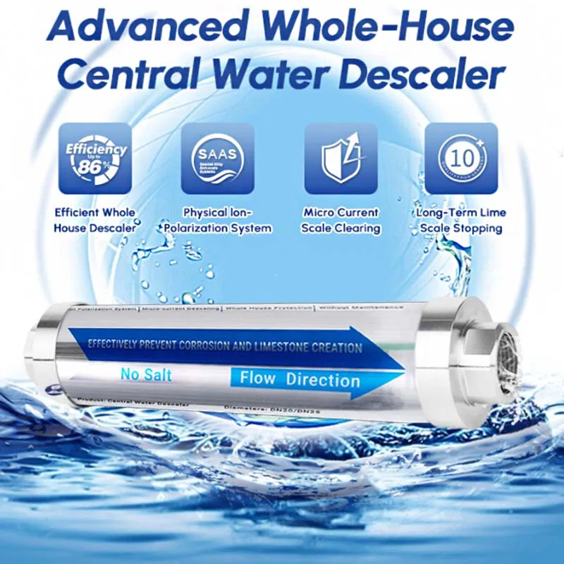 

Whole House Water Softener System Salt Free Water Descaler Scale Inhibition Softener Machine Remove Scale and Chlorine