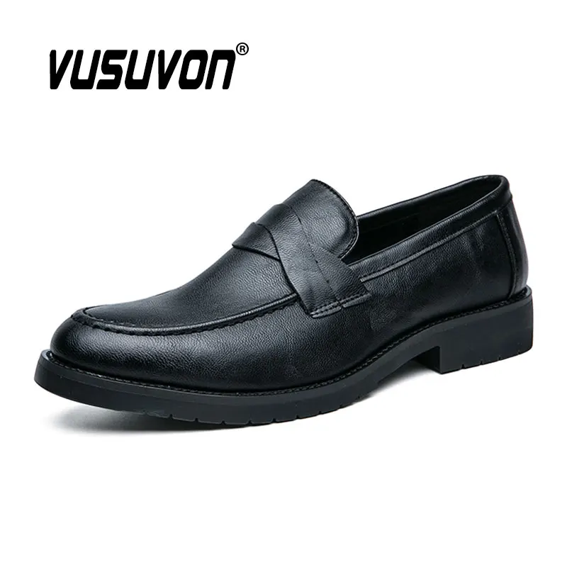 Men High Quality Leather Penny Loafers Casual Shoes Moccasins Slip On  Flats Fashion Male Black Driving Size 38-46