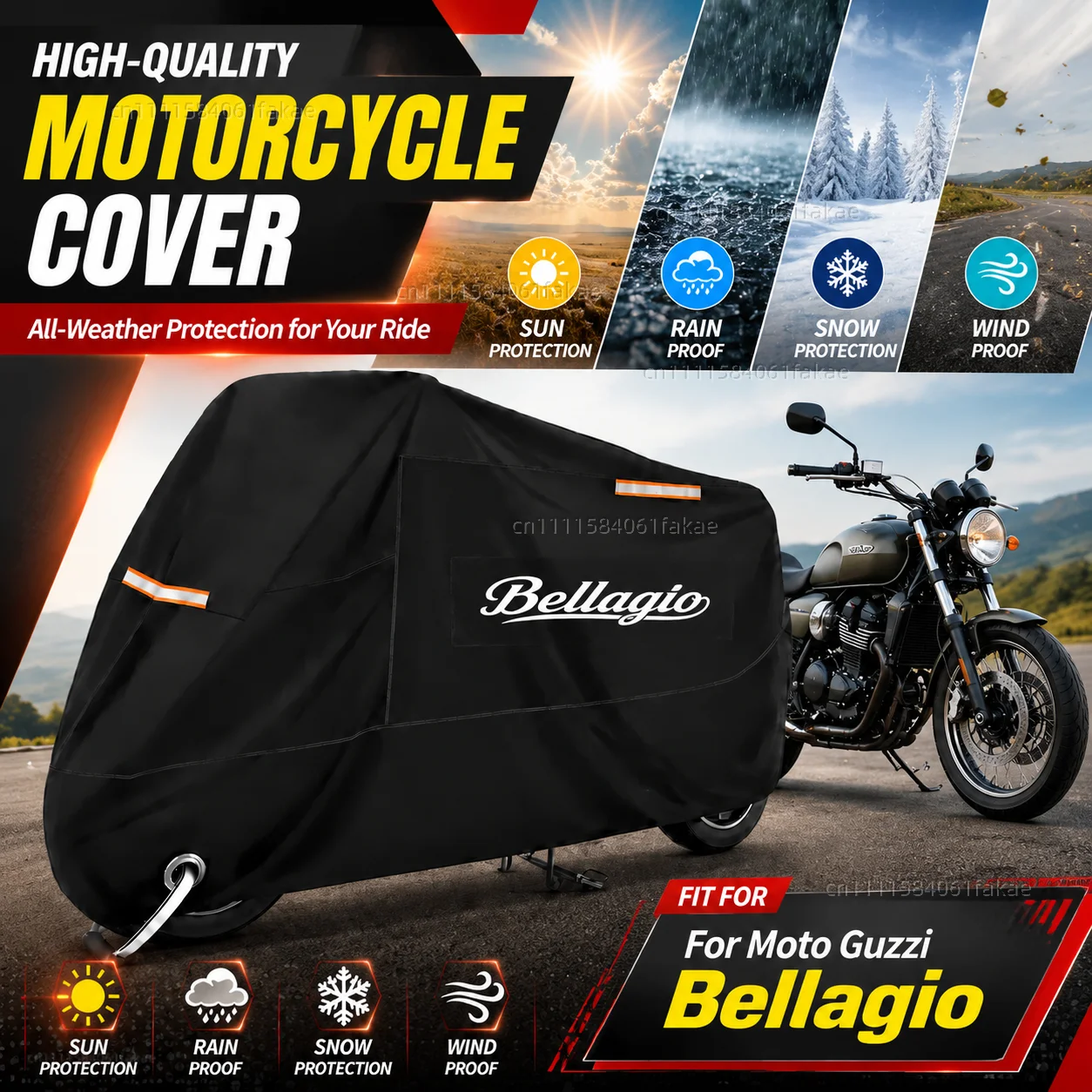 

Motorcycle Cover Waterproof Outdoor All Season Dustproof UV Protective Moto Scooter Rain Cover For Moto Guzzi Bellagio 2007-2013