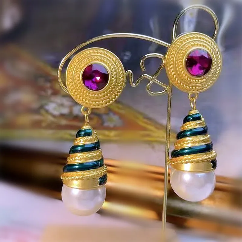 Statement Fashion Baroque Palace Style Big Pearl Earrings 2023 New Creative Christmas Gifts For Female