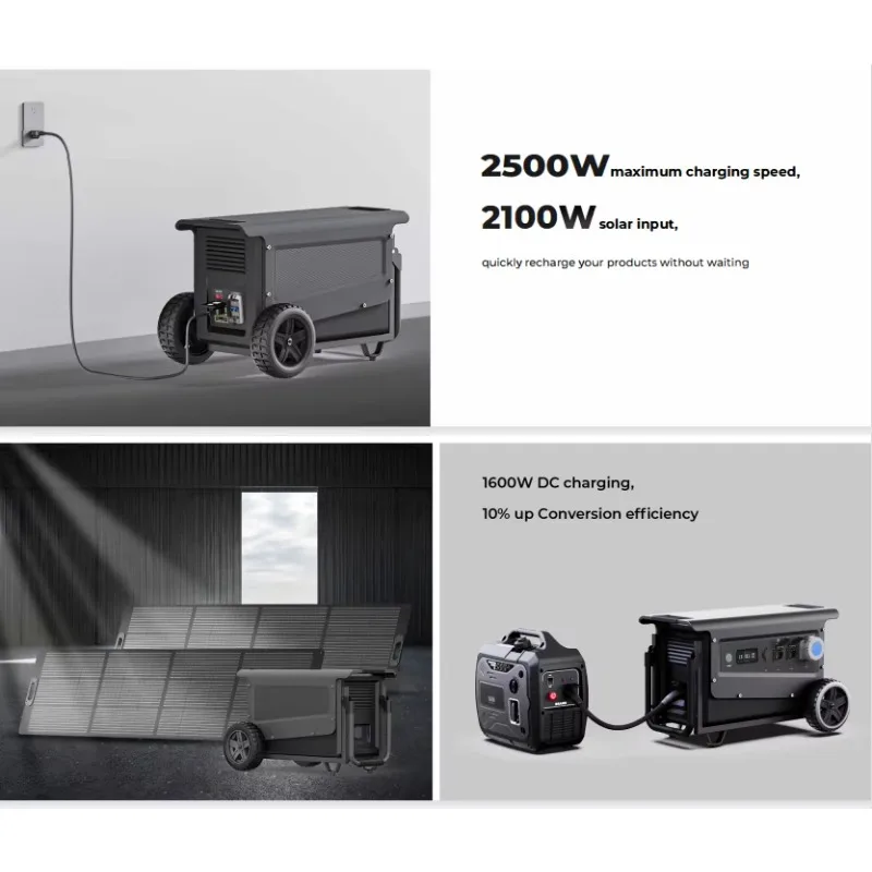 Portable Power Station 5040WH 5000W LiFePO4  Pure Sine Wave Inverter External Battery Jump Starter EU Plug Home Car RV Use view 4