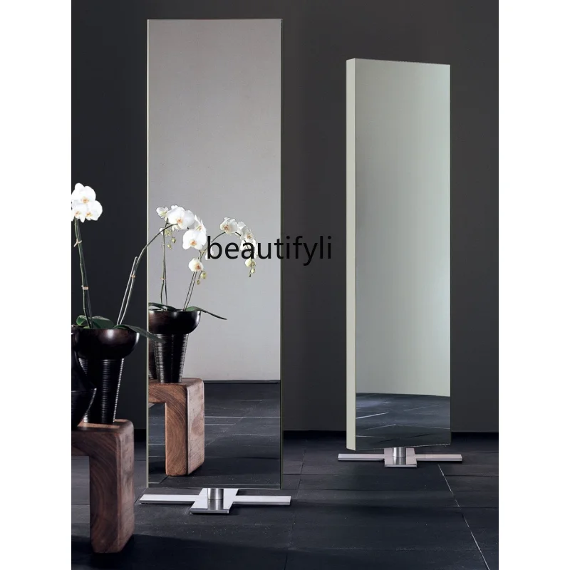 Double-Sided Dressing Mirror Metal Full-Length Mirror Floor Mirror Frameless Italian Minimalist Clothing Store