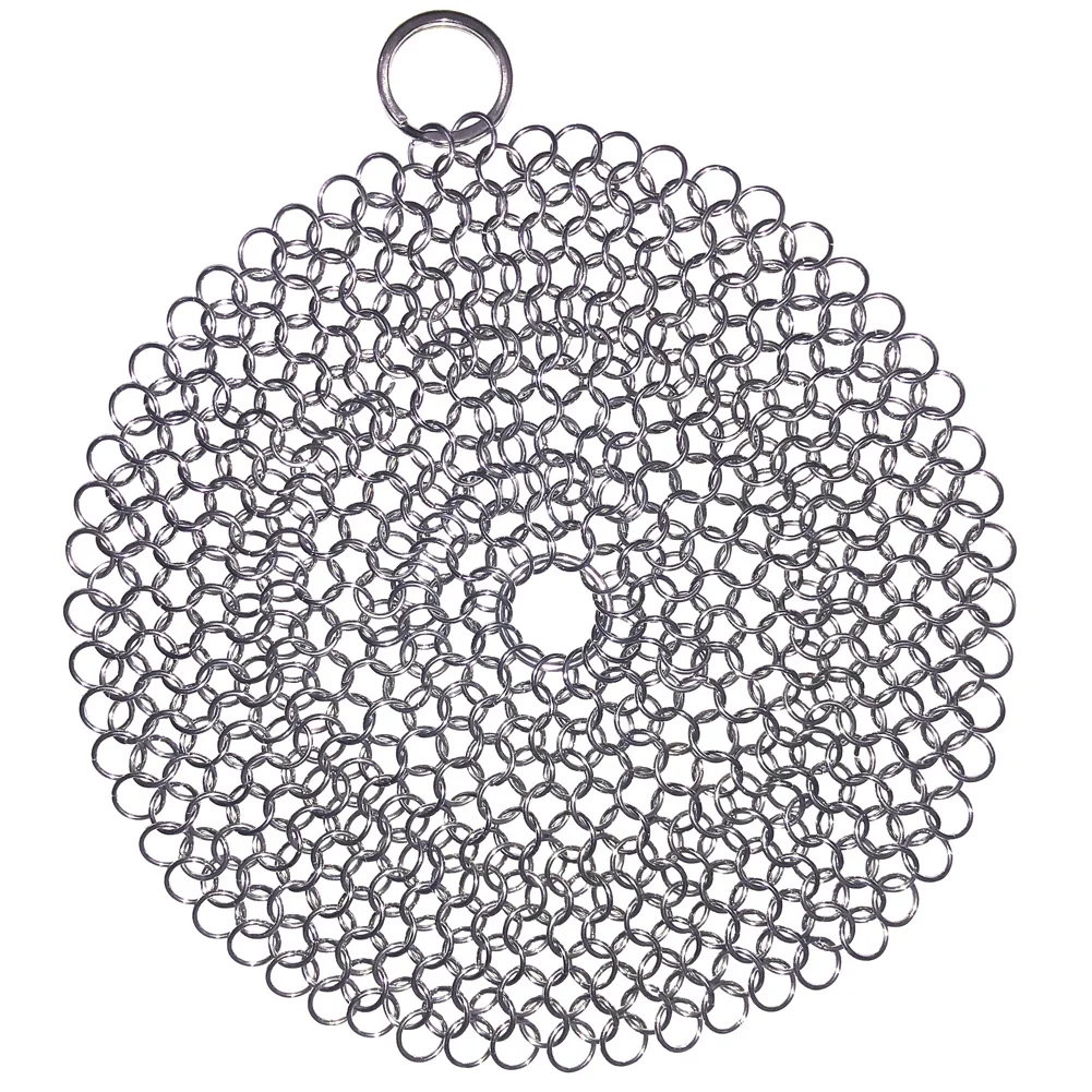 Cast Iron Cleaner, Premium 316 Stainless Steel Skillet Chainmail Scrubber for Cast Iron Pan Pre-Seasoned Pan Dutch Ovens Waffle