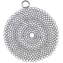 Cast Iron Cleaner, Premium 316 Stainless Steel Skillet Chainmail Scrubber for Cast Iron Pan Pre-Seasoned Pan Dutch Ovens Waffle