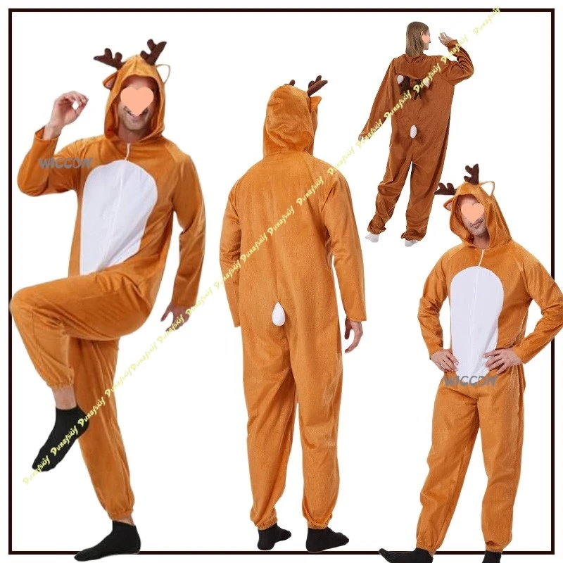 

Cosplay Costumes Halloween Moose Male Female One-piece costume Cute Stage Performance Fantasy Pajama Girls Onesie Christmas Men