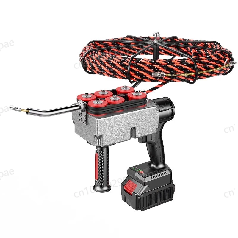 Brushless Lithium Battery Electric Threading Machine,Electric Wire Puller,Pipe Decoration,Communication Cable Laying,15M Cable