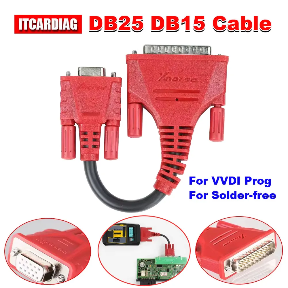 

Коннекторный кабель Xhorse XDPGSOGL DB25 DB15 работает с VVDI Prog и адаптерами без пайки