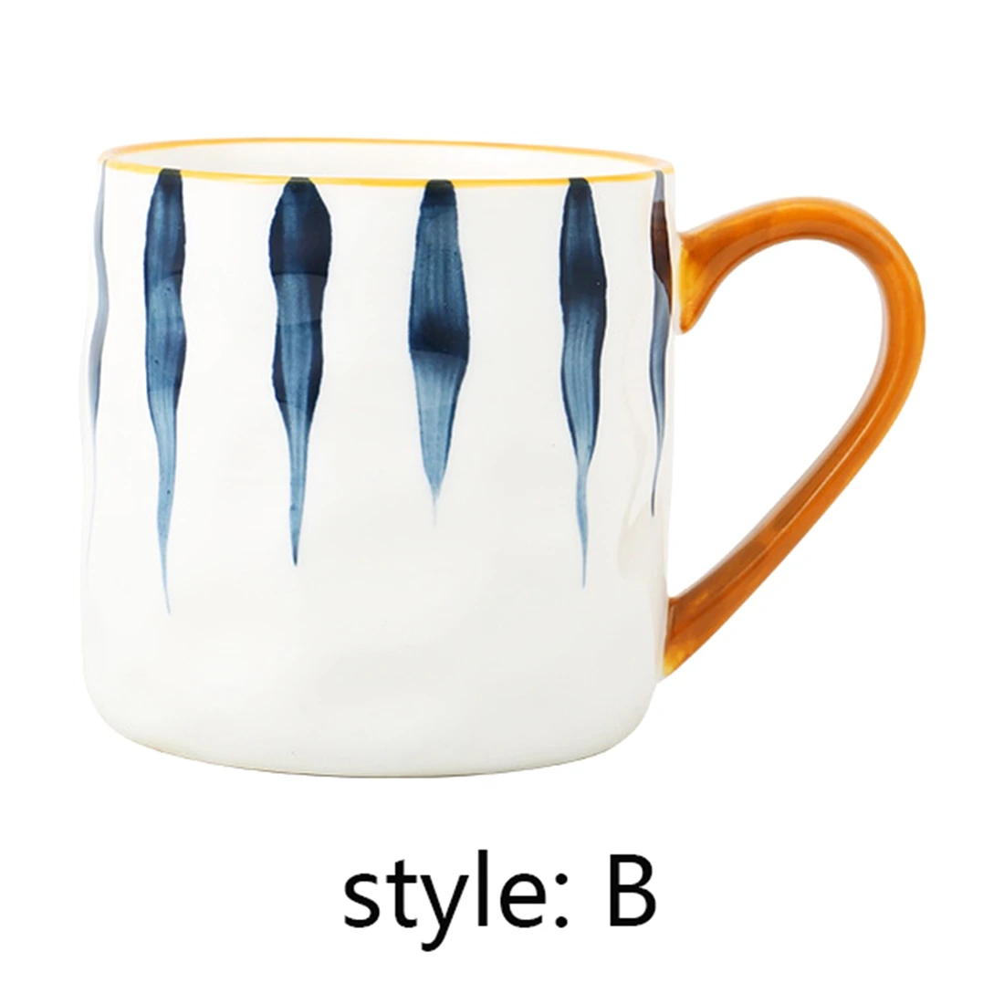 828 Mega Sale Ceramic Coffee Mug Heat-Resistant Breakfast Milk Oats Cup with Handgrip Japanese Style House Drinkware Gift