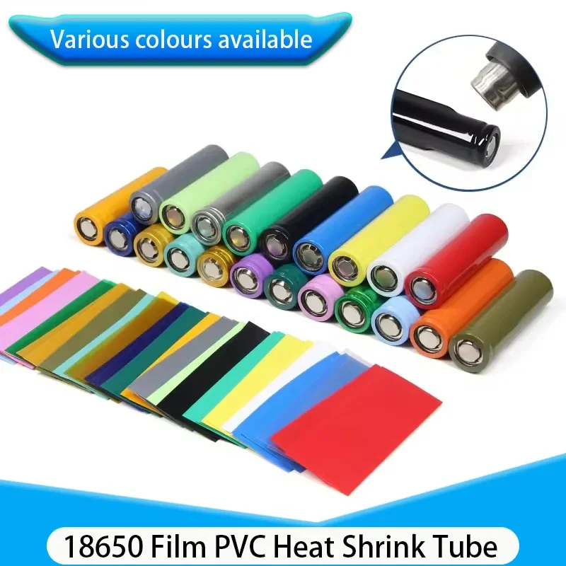 

18650 Battery Film PVC Heat Shrink Tube Film Insulated Multicolor Battery Skin PVC FilmTape Protector Precut Shrinkable Cover