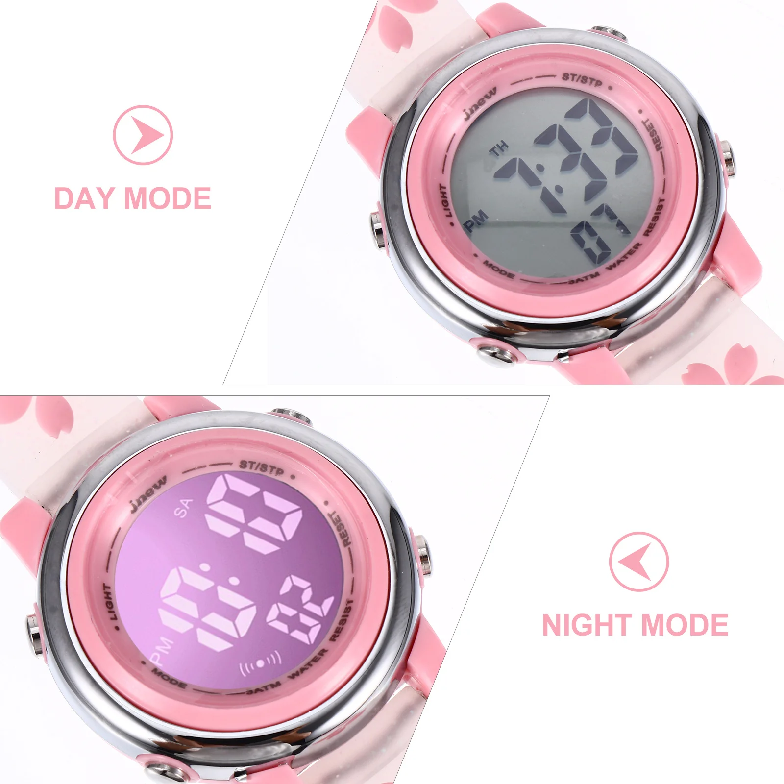 1Pcs Waterproof Cartoon Watch Flower Pattern Electronic Digital Wristwatch Lovely Comfortable Outdoor Gift