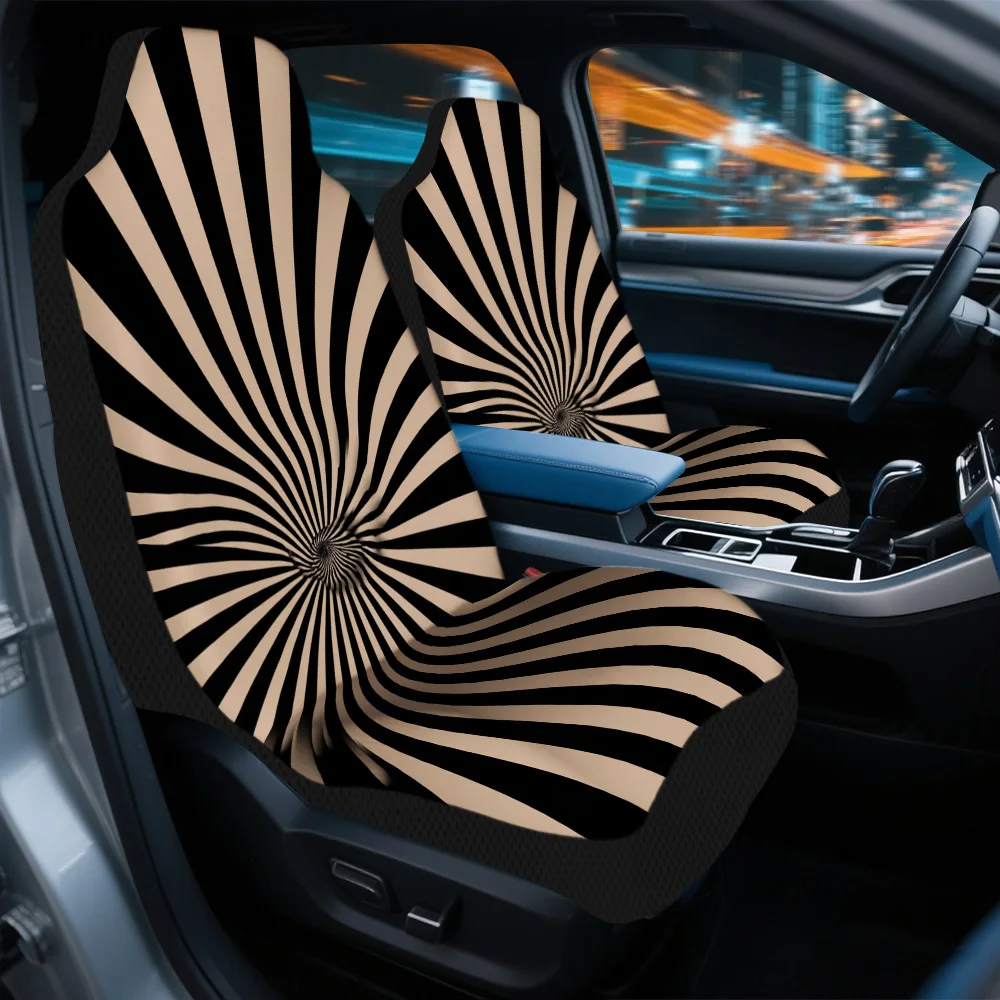 Set Of 2 Optical Illusion Spiral Design Car Covers – Suitable For Cars, Trucks, Vans, And Suvs | Long-Lasting Polyester Protecto