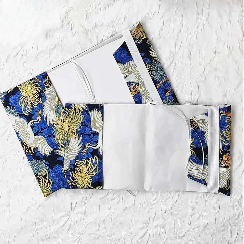 【White Crane 】Original Handmade A5A6 Notebook Covers Protector Book Sleeve Crafted Fabric Products Diary Cover，in Stock