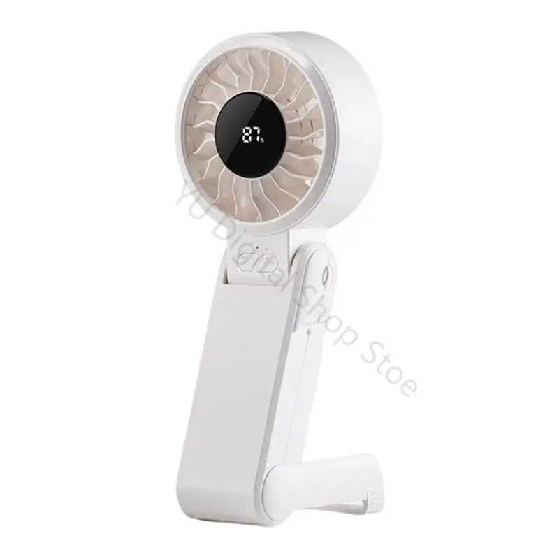 96BA Neck Hanging Fan With Phone Stand And Digital Display For Office Outdoor Travel USB Power Type C C harging