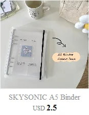 SKYSONIC A5 Reißverschluss-Binder zum Sammeln von Büchern, Nachfüll-Organizer, DIY-Tagebuch, Milchprodukte, transparent, Fotoalbum-Organizer, Schreibwaren – Detail 9