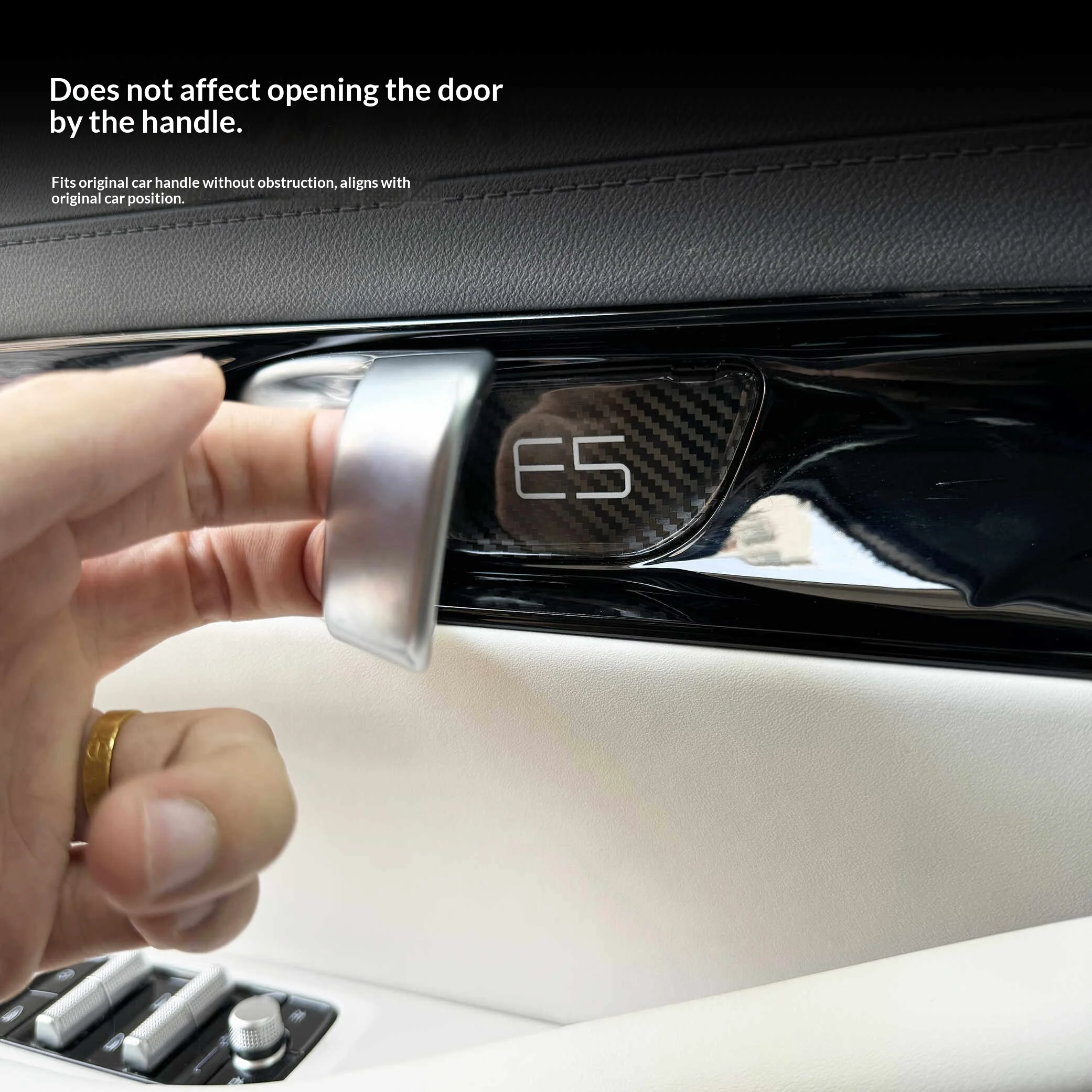 Per Geely Galaxy E5/EX5 Maniglia Interna Della Porta Auto Protezione Antigraffio Adesivo Epossidico Oscurante Resistente All'usura Interruttore Della Porta Trim