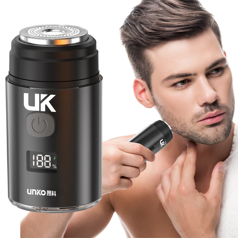 Men Portable Shaver Rechargeable Electric Shaver Led Digital Display Wet & Dry Waterproof Car Charging Shaver Beard Razor