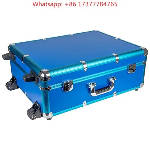 Lighted Vanity Makeup Case Pro Aluminum Rolling Trolley Co Box With Stand