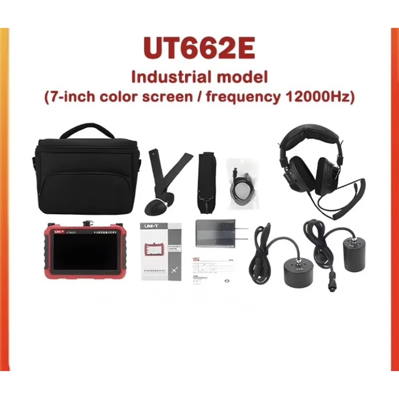 UT662E Water Leak Detector 7‑Inch Color Screen 12000Hz Underground Pipe Leak Locator for Indoor Household Water Pipeline