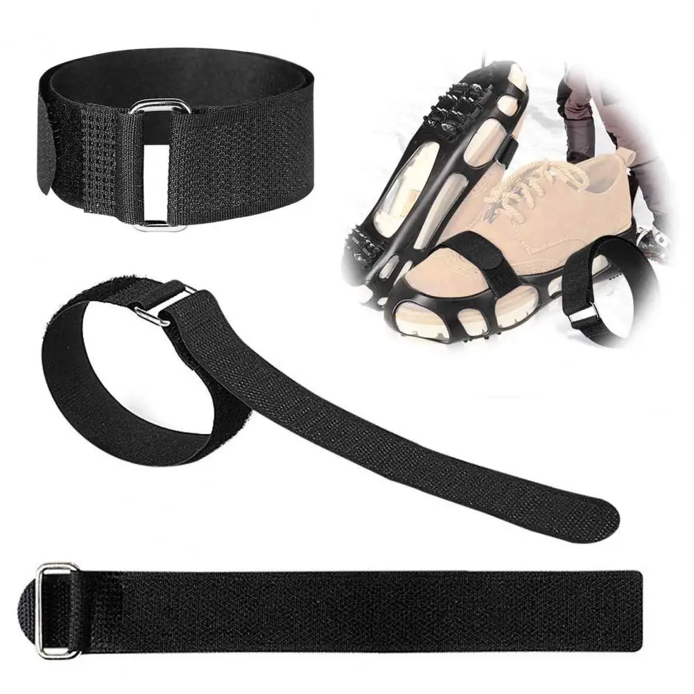 Adjustable Straps for Ice Cleats Adjustable Nylon Straps with Metal Buckles Hook Loop Fastening Straps for Ice Cleats Anti-skid