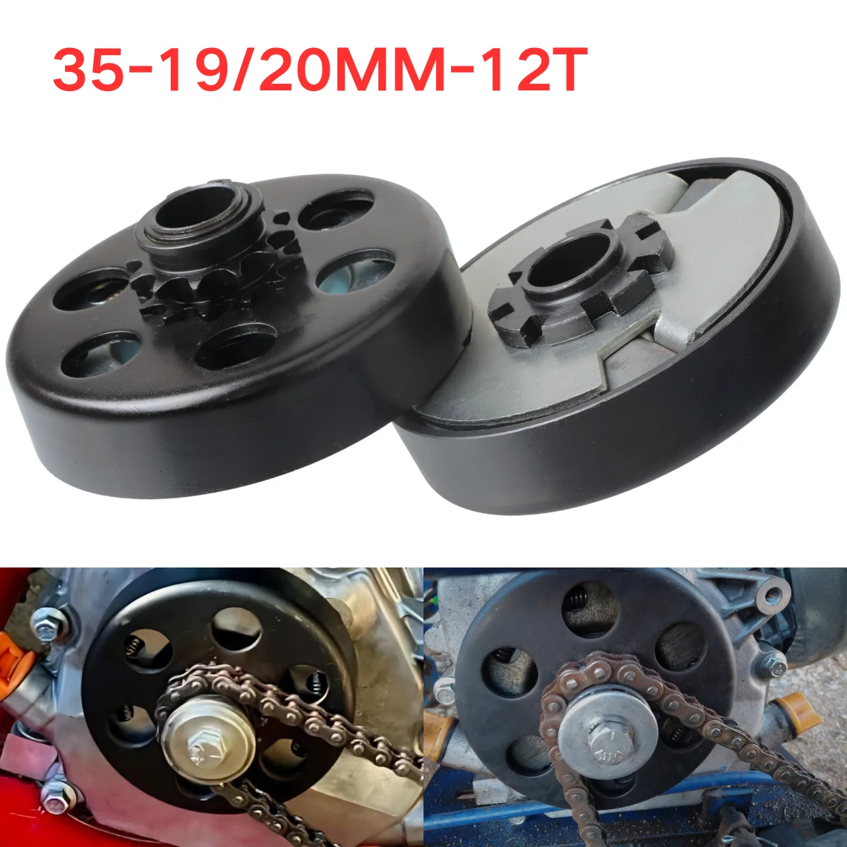 35 Chain 19mm 20mm 12 Tooth  Centrifugal Automatic Clutch  For Kart Fun Karting Minibike Engine Parts