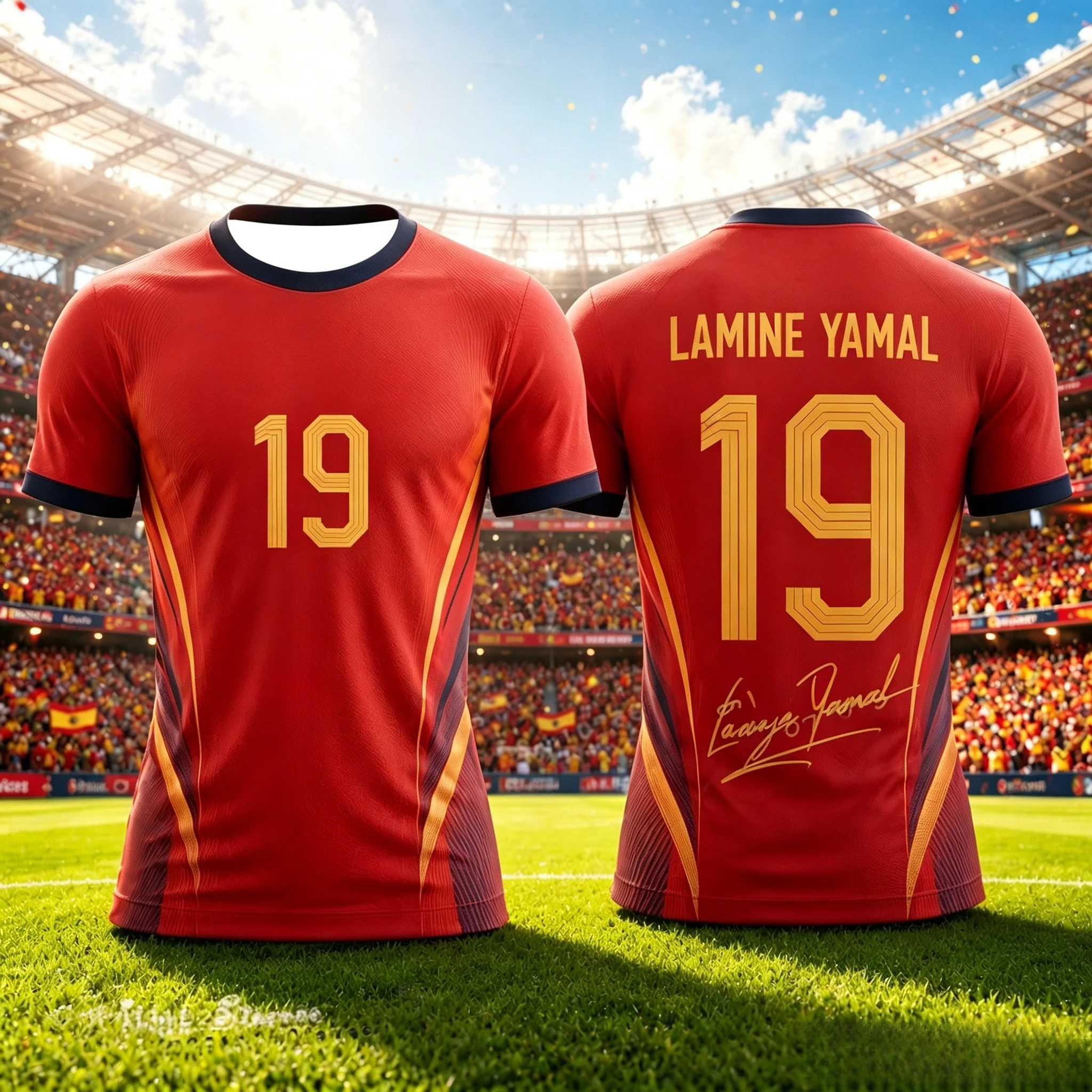 Image of 2026 Heißer Verkauf Hochwertiges Spanien 2026 Fußballtrikot für Kinder und Erwachsene Sonderedition Fan-Shirt Bequemes Sport-Freizeit-Oberteil Geschenk