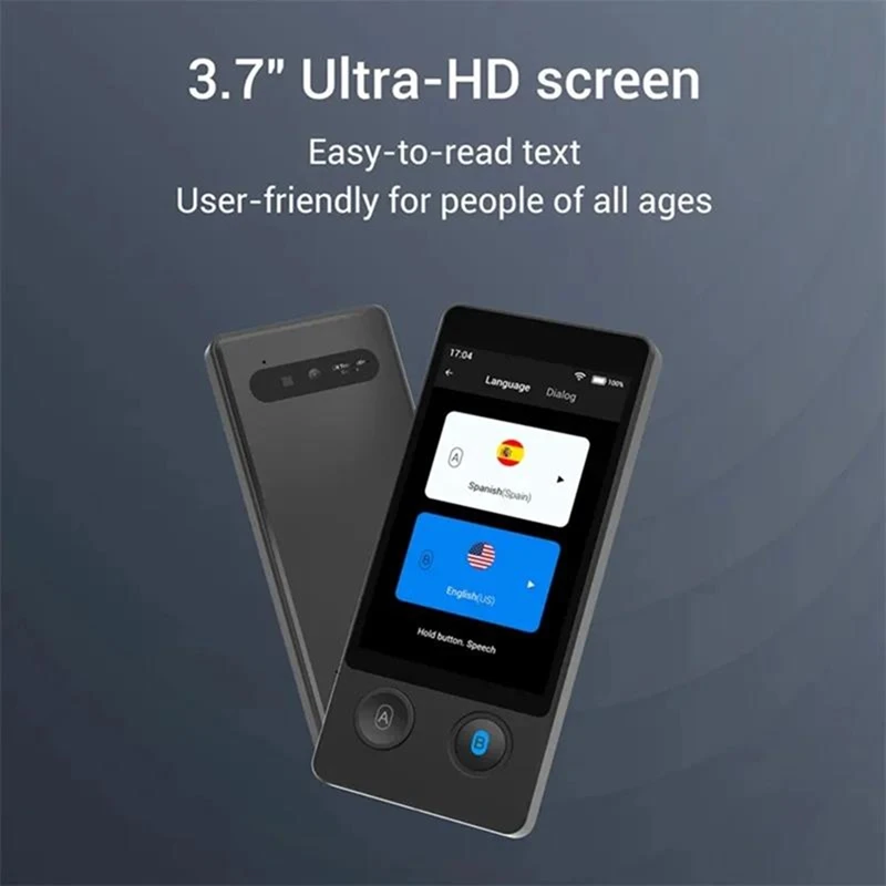 

Portable W12 AI Voice Translator 144 National Language Intelligent Real-Time Translation Text Photo Translate Machine-A22U