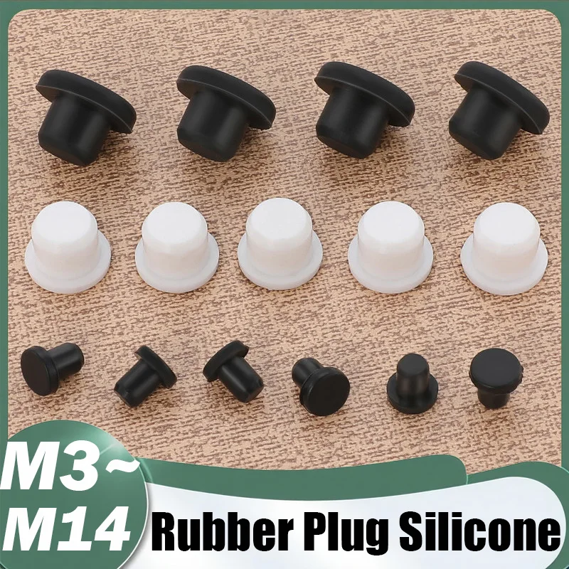 Rubber Plug Silicone Inner Hole Stopper Eyelet Joint Waterproof Washer Protective Ring Threaded Plugs Cover Nut Cap T-plug Round
