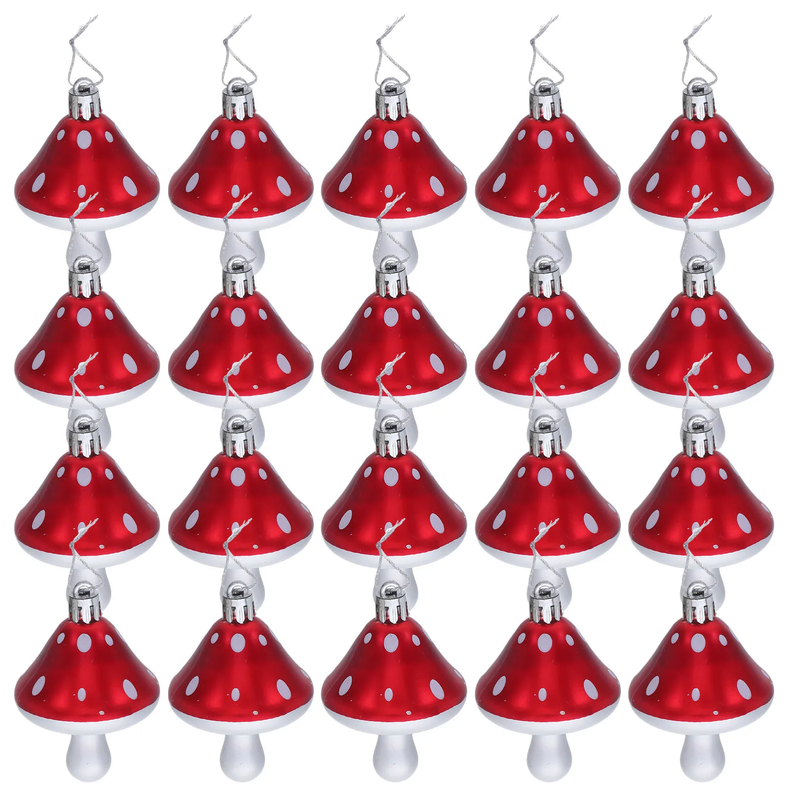 

20Pcs Christmas Mushroom Hanging Ornaments Plastic Cute Xmas Tree Pendants Festival Holiday Party Decorations Mushroom Ornaments