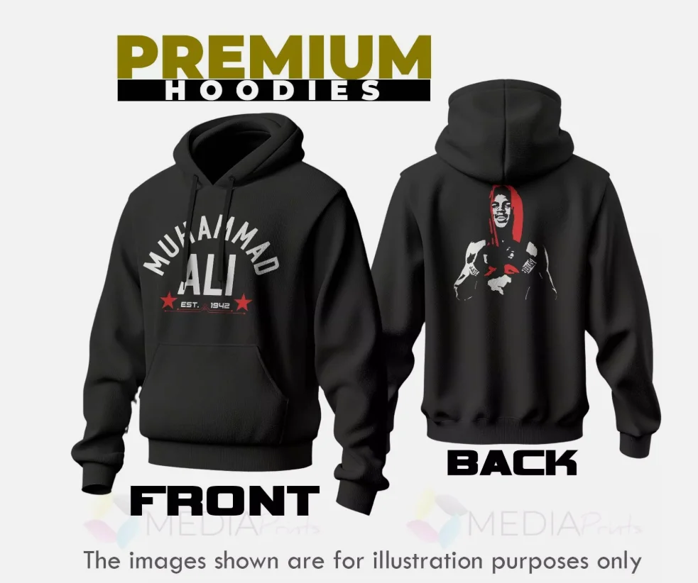 

Autumn and Winter New Hoodie Muhammad Ali Boxing Premium Gifts Men and Women Unisex Cotton Fleece Comic Wind Sports Top Pullover