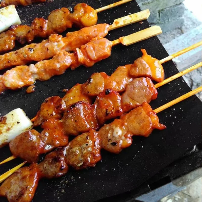 1/2/3/4/5 قطعة أسود شواء شواء حصيرة فرن الخبز شواء شواء حصيرة الميكروويف أسفل بطانات الطبخ المطبخ في الهواء الطلق نزهة أداة الحفلات