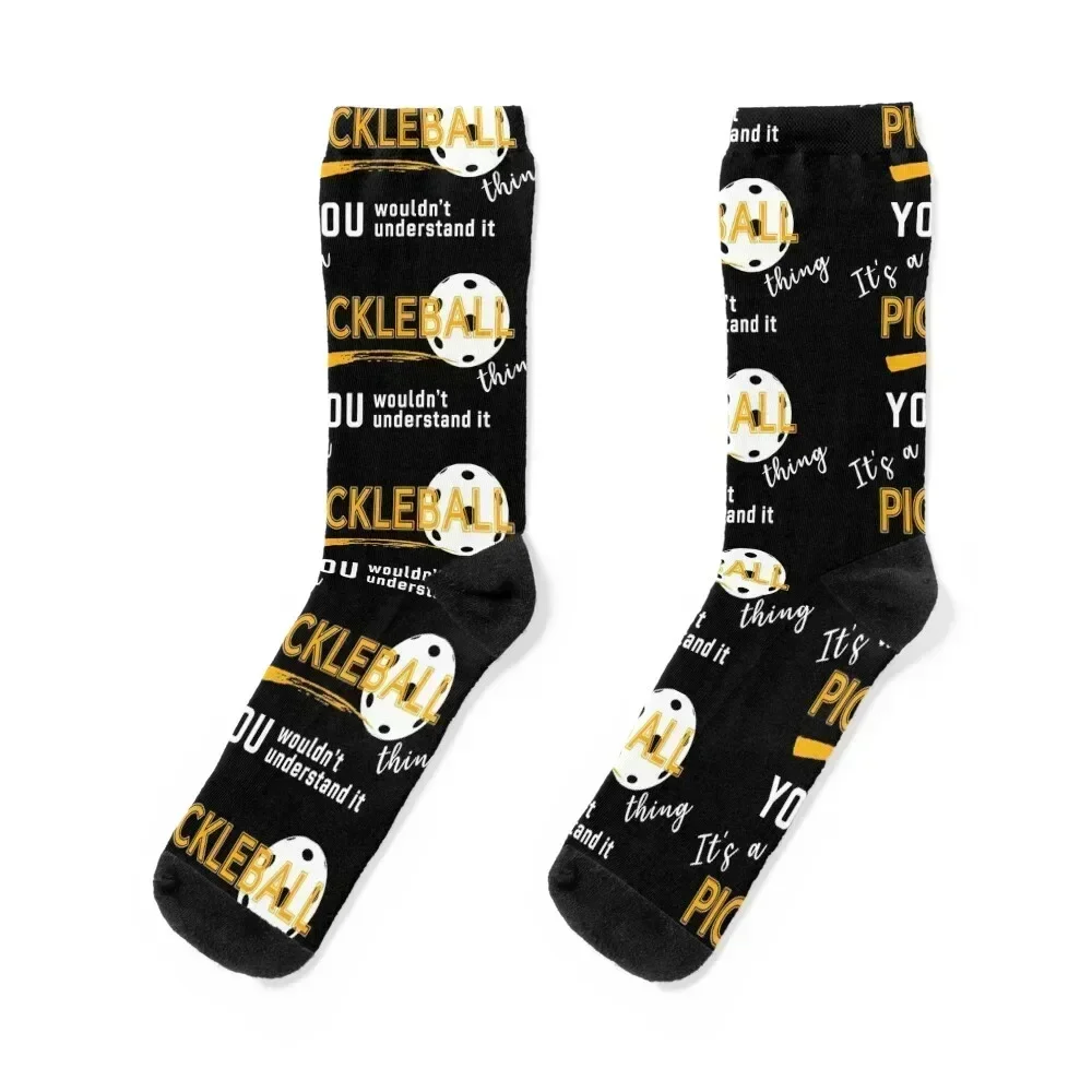 

It's a PICKLEBALL thing, you wouldn't understand it! Socks with print retro tennis designer brand Luxury Woman Socks Men's