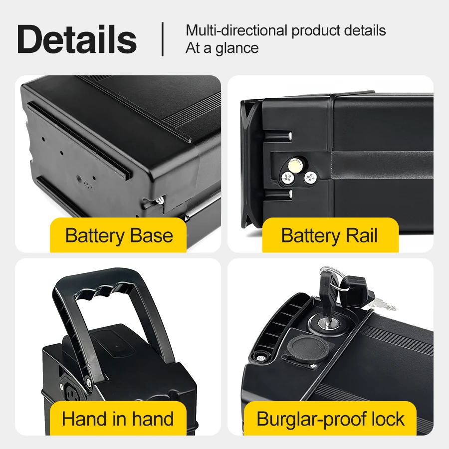 The popular high-capacity 48v15ah lithium battery is perfectly compatible with 14 inch electric bicycles