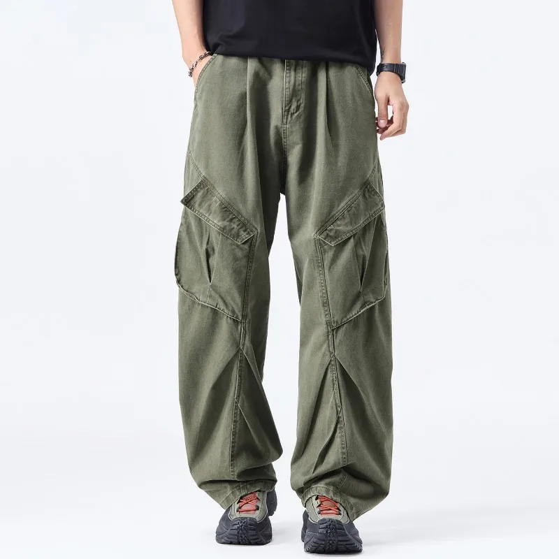 

2026 New American Vintage Cargo Pants Men Women Spring Summer Loose Straight Wide Leg Cotton Casual Trousers Streetwear
