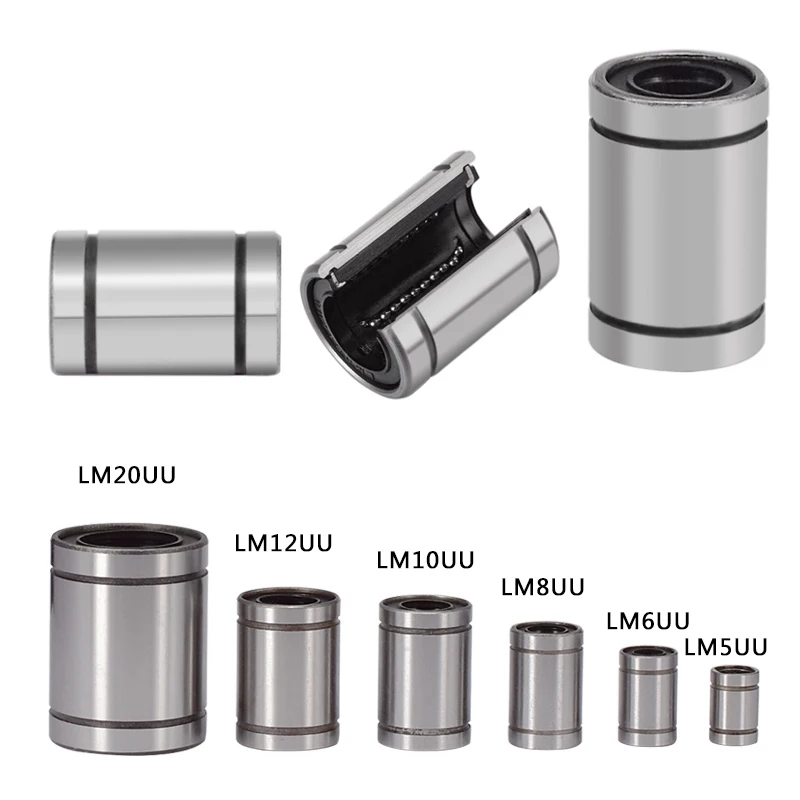 1pcs LM5UU/LM6UU/LM8UU/LM10UU/LM13UU/LM12UU/LM16UU/LM20UU Linear Bushing CNC Linear Bearings Linear Shaft 3D Printer Parts