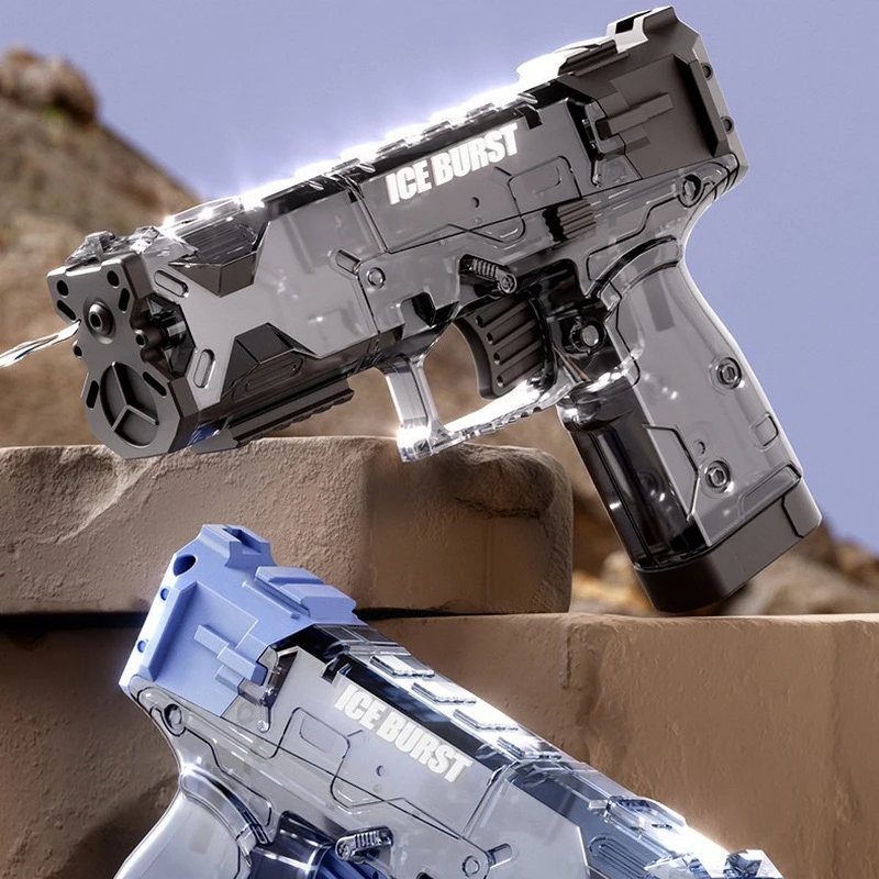 New Summer Transparent Cool Outdoor Water Gun Toy Manual Burst Water Gun Automatic Back Boring Desert Eagle Pistol Water Toy Gun
