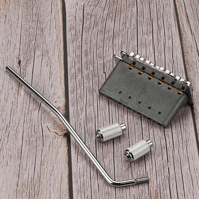 جسر سروج على شكل حرف T مطلي بالكروم سريع التركيب لأربعة سلاسل جيتار هيكل من سبائك الألومنيوم #5