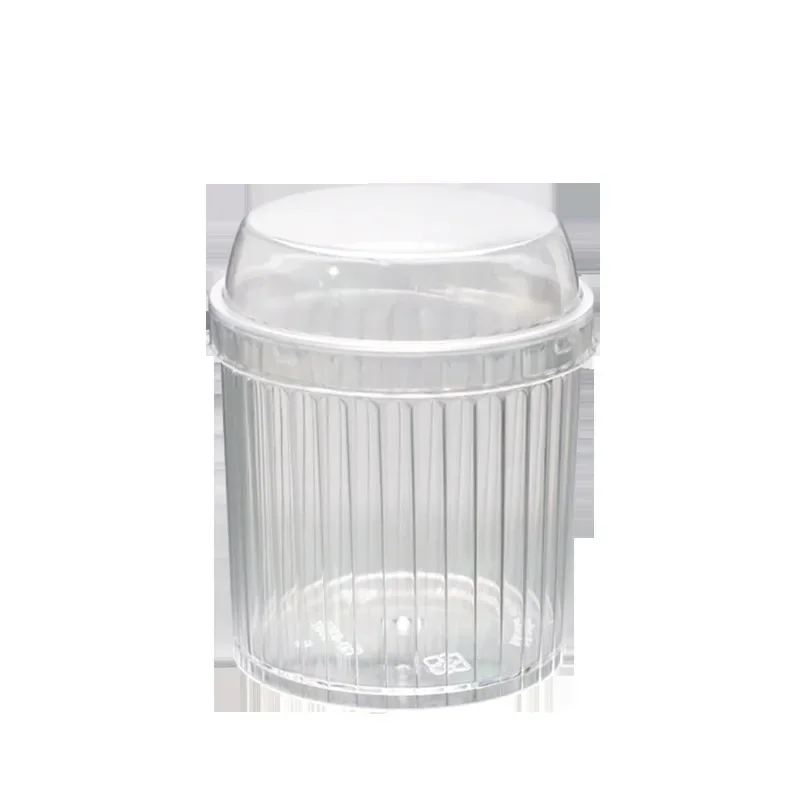 Disposable food grade ps plastic cup, transparent wood bran cup, dessert pudding round mousse