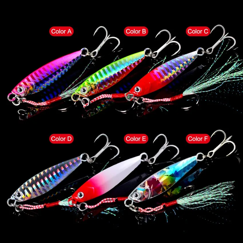 19PCS Mix Metal Cast Jig Hooks 10g 15g 20g 30g 40g Shore Casting Jigging Fish Sea Bass Fishing Lure Artificial Bait Tackle