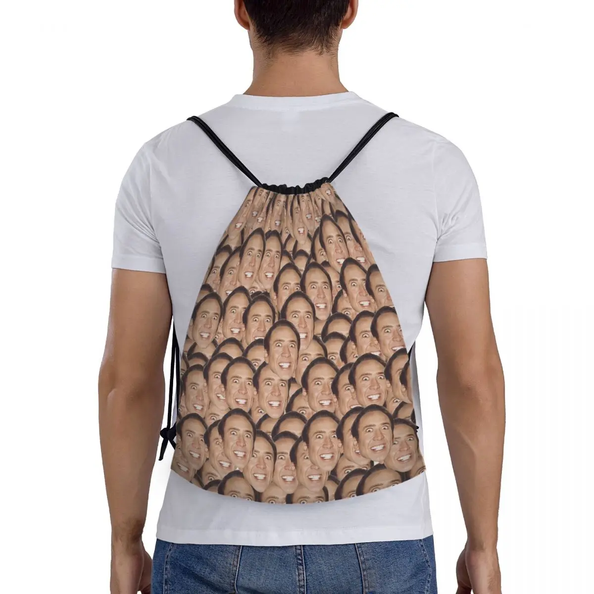 

Рюкзаки с изображением Николаса Кейджа, многофункциональные сумки на шнурке, сумки для мелочей, сумки для книг, сумки для мужчин и женщин, школьные сумки