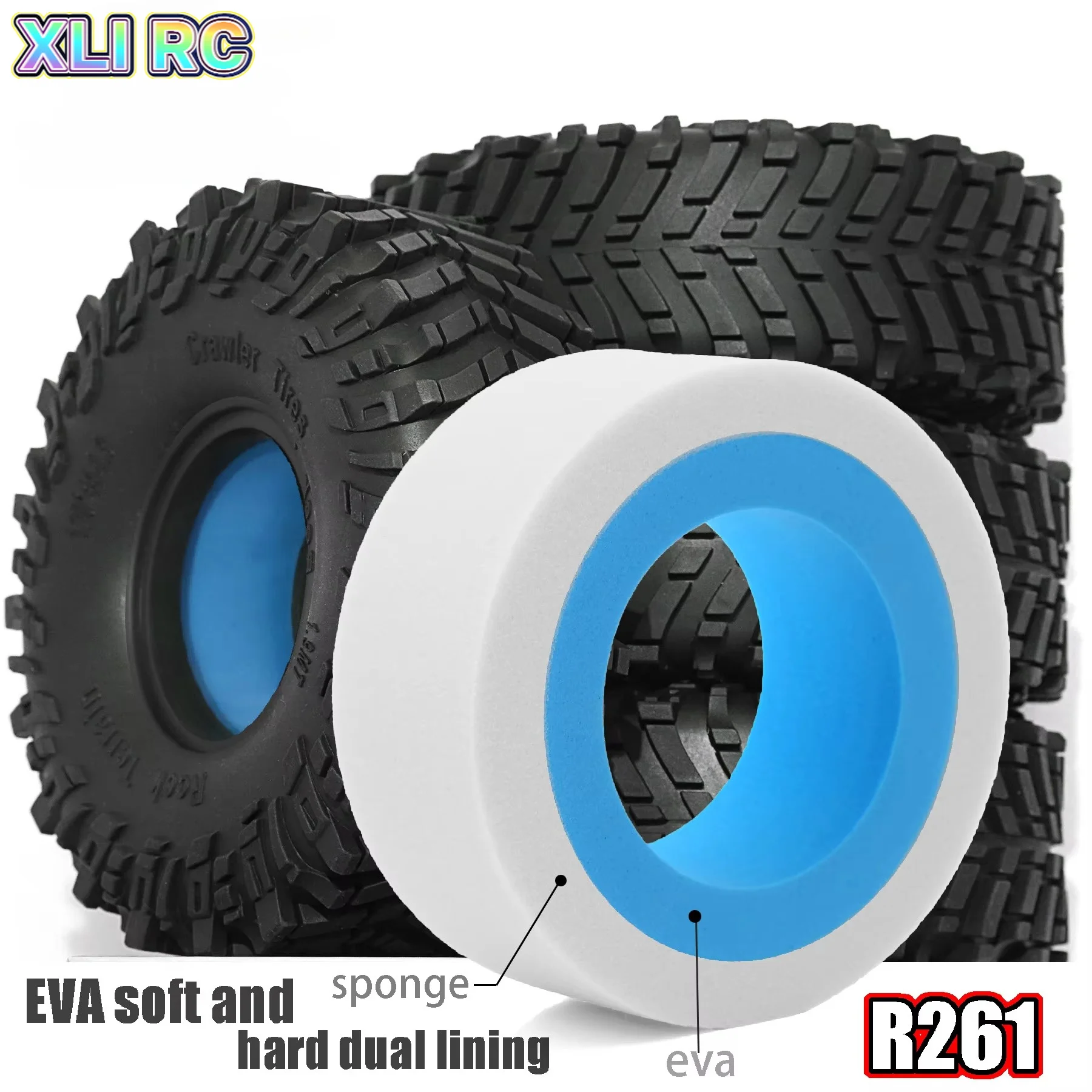 4PC 1.9'' Crawler Tires Dual Stage Tire Foam EVA Insert Sponge For 1/10 RC Crawler Car TRX4 TRX6 Axial SCX10 90046 Upgrade Parts