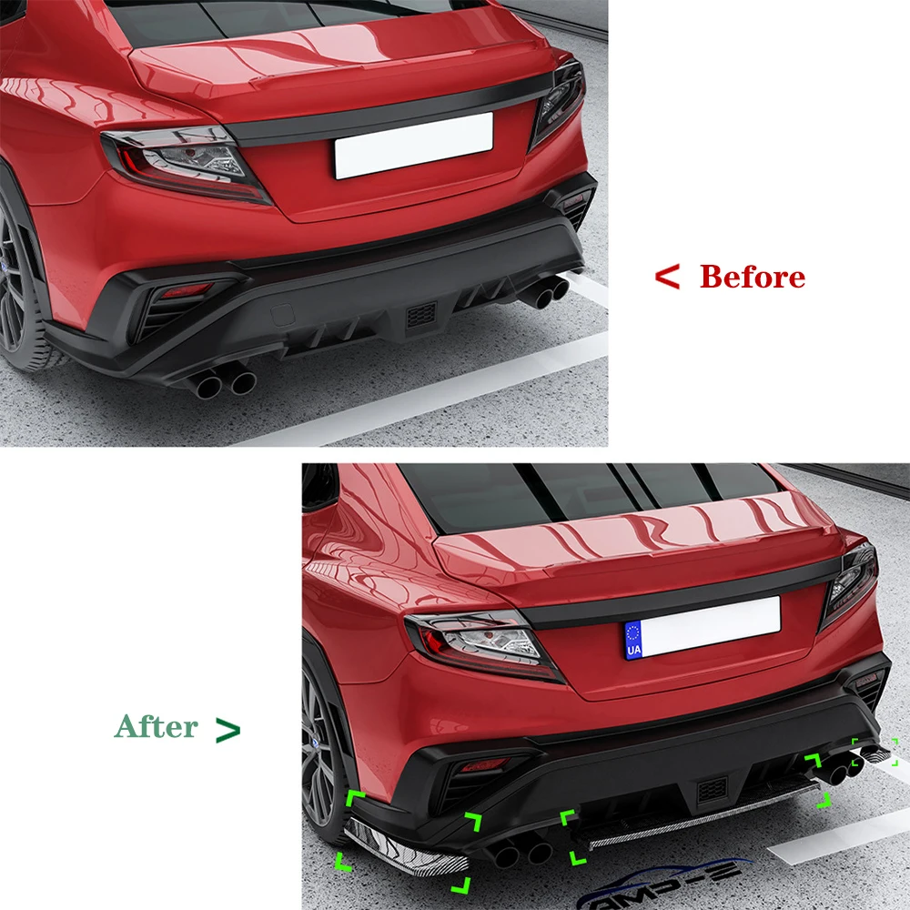 Car Styling Auto Akcesoria Tylny zderzak Warga Dyfuzor Spoiler Splitter Protector Dla Subaru WRX STI VB 2022 2023+ Błyszcząca czerń