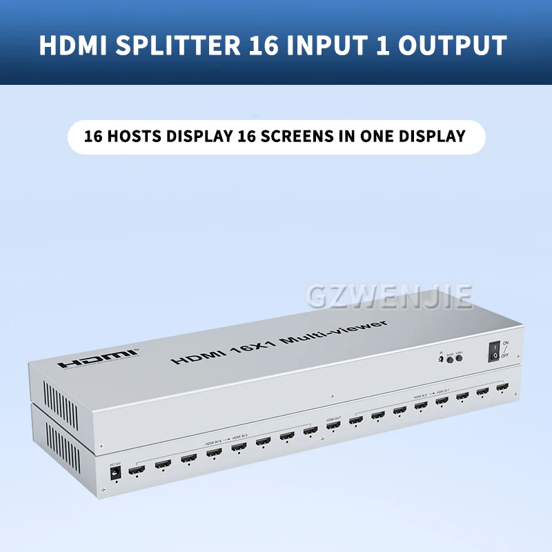 Interruptor multivisor HDMI de 1080P, 16x1, 8 canales, 16 modos de visualización