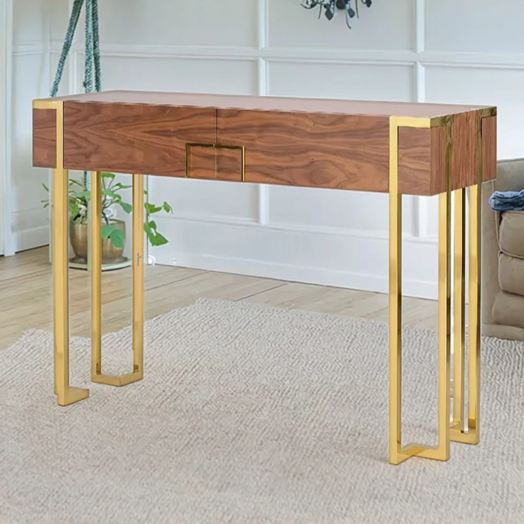 Kundenspezifischer Mehr Schicht Iger Solid Wood Furniers Chrank Moderner Konsolen Tisch Aus Stainless Steel Für Wohnzimmer Möbel