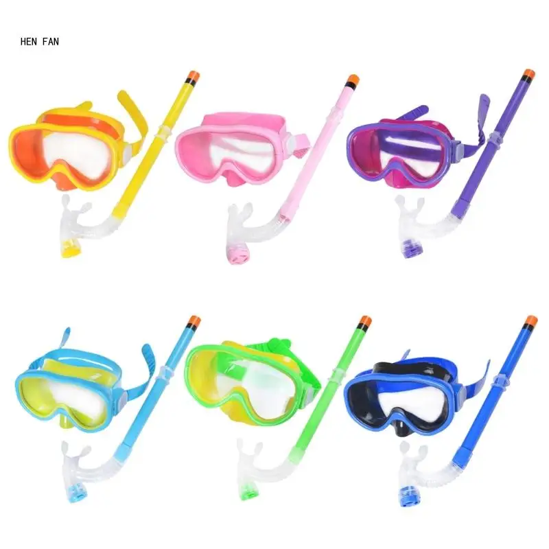 

Children Snorkel Set Scubas Snorkeling Masks Swimming Goggles Glasses with Dry Snorkels Tube Equipment Diving Gear Kits M89D